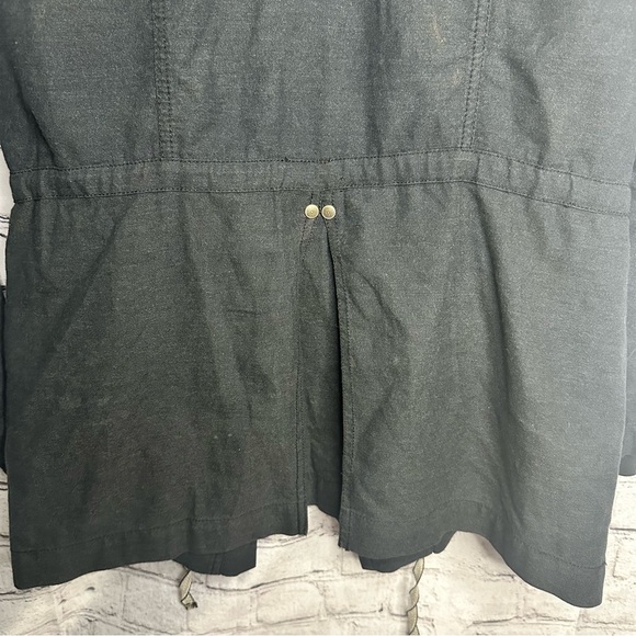 CABI Style 209 Weekend Utility Jacket Charcoal Gray drawstrings zipper Cotton L - Picture 12 of 16